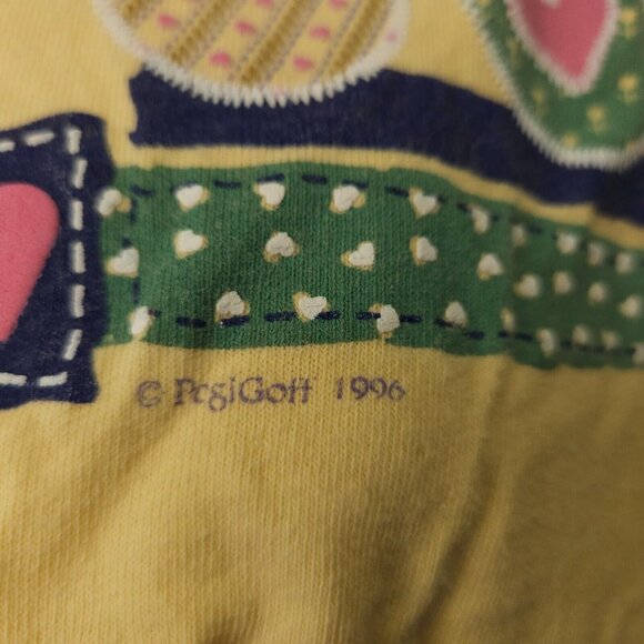 Womens T-Shirt Vint Spring Easter Bunny 2X Yellow Anvil Short Sleeve Grandmacore - Picture 6 of 10